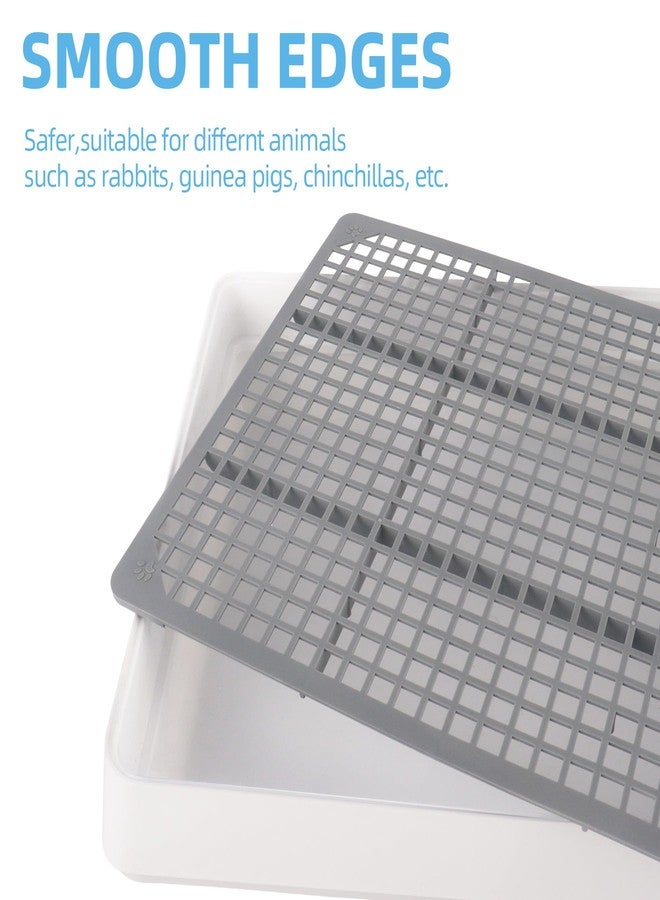 Dmnnlp Rabbit Litter Box Large 15x12.2x2.6 Inch, Includes 50 Liners & Chew Stone, Bunny Litter Box, Plastic Potty Tray for Bunny Guinea Pig Hamster Ferret Small Animals - Image 3